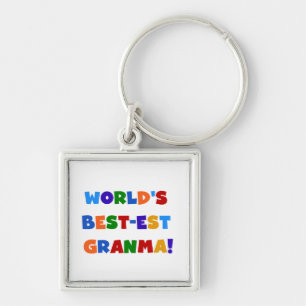 World's Best-est Granma Bright Colours Key Ring