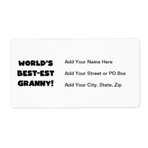 World's Best-est Granny Black Text Tshirts Gifts