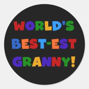 World's Best-est Granny Bright Colours Classic Round Sticker