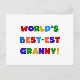 World's Best-est Granny Bright Colours Postcard