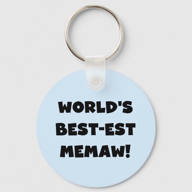 World's Best-est Memaw Black and White T-shirts Key Ring (Front)