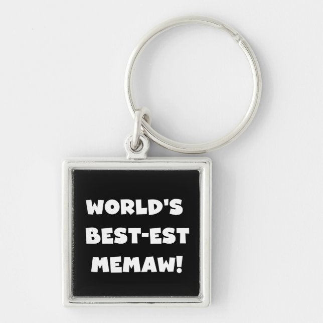 World's Best-est Memaw Black and White T-shirts Key Ring (Front)