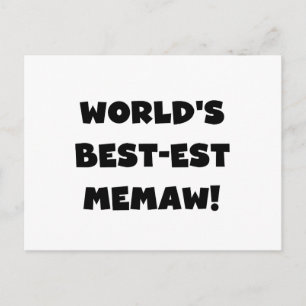 World's Best-est Memaw Black and White T-shirts Postcard
