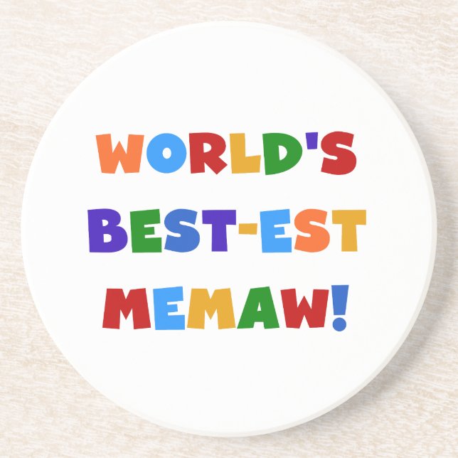 World's Best-est Memaw Bright Colours Tshirts Coaster (Front)