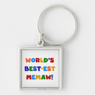 World's Best-est Memaw Bright Colours Tshirts Key Ring