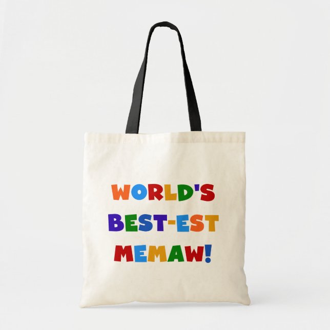 World's Best-est Memaw Bright Colours Tshirts Tote Bag (Front)