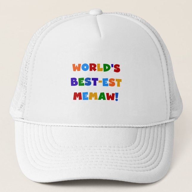 World's Best-est Memaw Bright Colours Tshirts Trucker Hat (Front)
