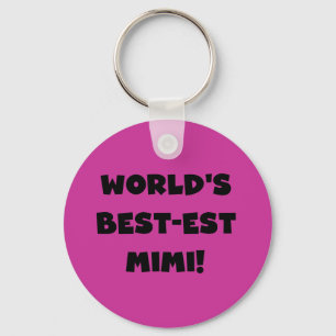 World's Best-est Mimi Black Text T-shirts and Gift Key Ring
