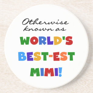 World's Best-est Mimi Bright Colours T-shirts Gift Coaster