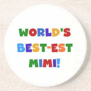 World's Best-est Mimi Bright Colours T-shirts Gift Coaster