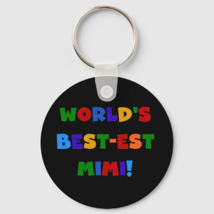 World's Best-est Mimi Bright Colours T-shirts Gift Key Ring