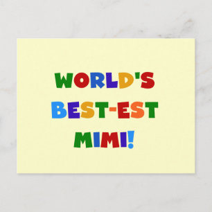 World's Best-est Mimi Bright Colours T-shirts Gift Postcard