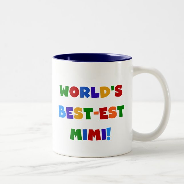 World's Best-est Mimi Bright Colours T-shirts Gift Two-Tone Coffee Mug (Right)