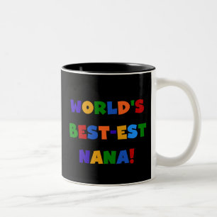 World's Best-est Nana Bright Colours Gifts Two-Tone Coffee Mug