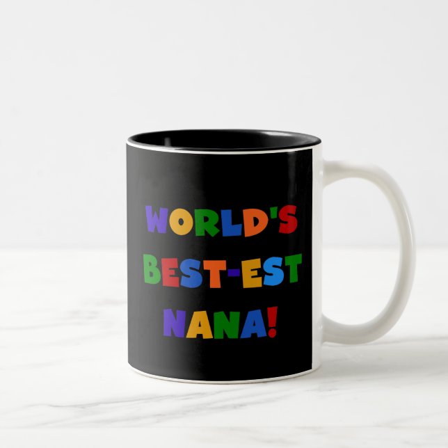 World's Best-est Nana Bright Colours Gifts Two-Tone Coffee Mug (Right)