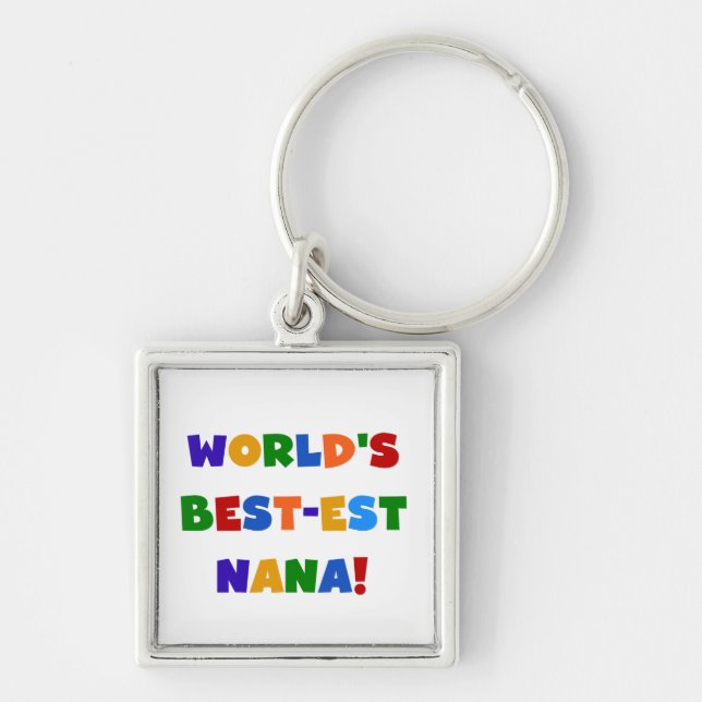 World's Best-est Nana Bright Colours T-shirts Key Ring (Front)