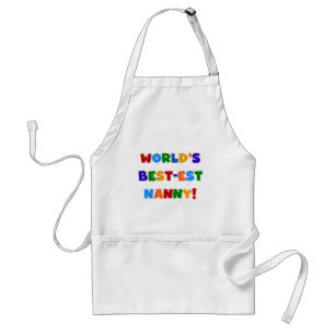 World's Best-est Nanny Bright Colours Gifts Standard Apron