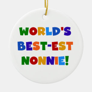 World's Best-est Nonnie Bright Colours Gifts Ceramic Tree Decoration