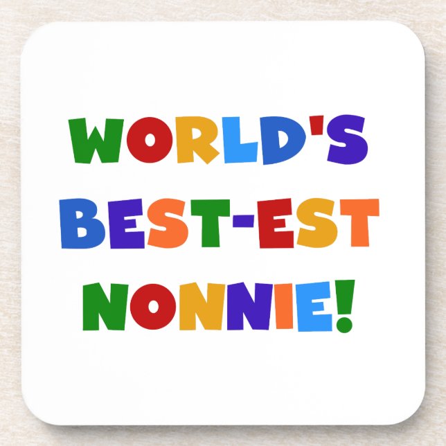 World's Best-est Nonnie Bright Colours Gifts Coaster (Front)