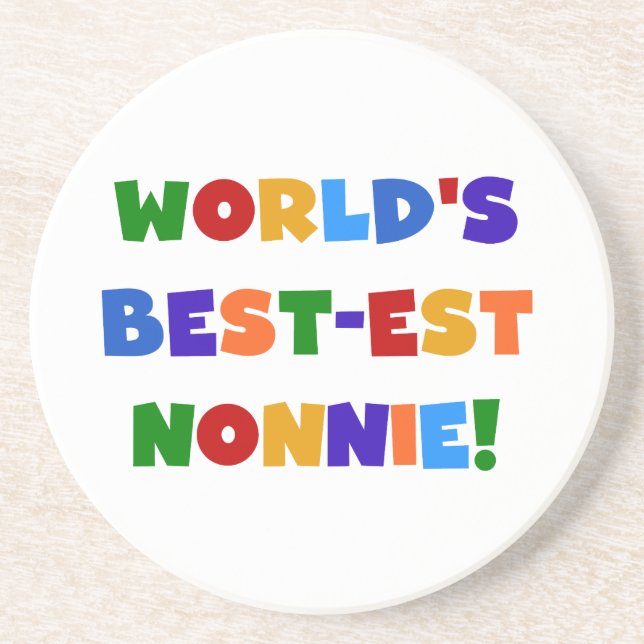World's Best-est Nonnie Bright Colours Gifts Coaster (Front)