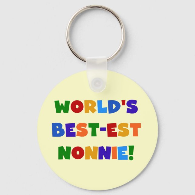 World's Best-est Nonnie Bright Colours Gifts Key Ring (Front)