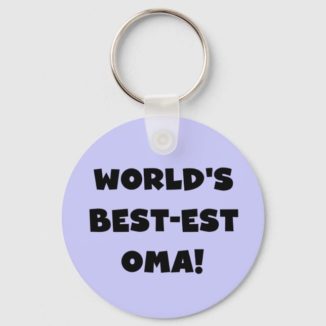 World's Best-est Oma Black or White Gifts Key Ring (Front)