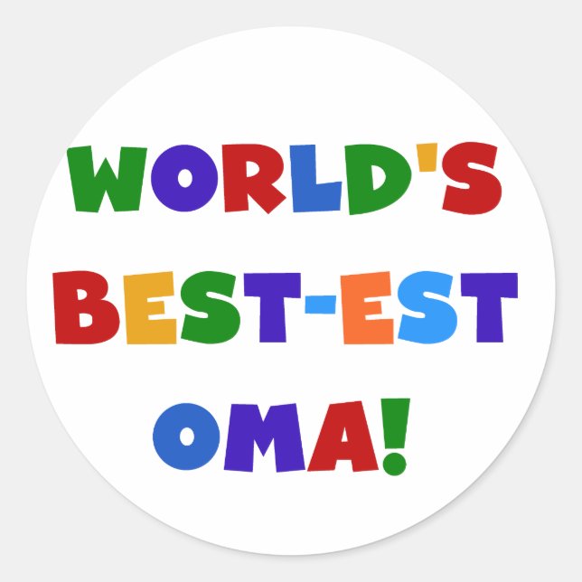 World's Best-est Oma Bright Colours Gifts Classic Round Sticker (Front)