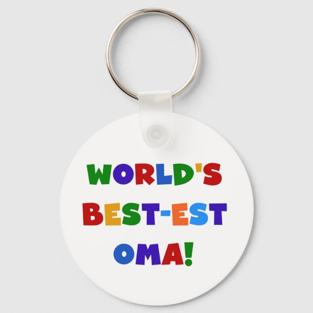 World's Best-est Oma Bright Colours Gifts Key Ring (Front)
