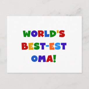 World's Best-est Oma Bright Colours Gifts Postcard