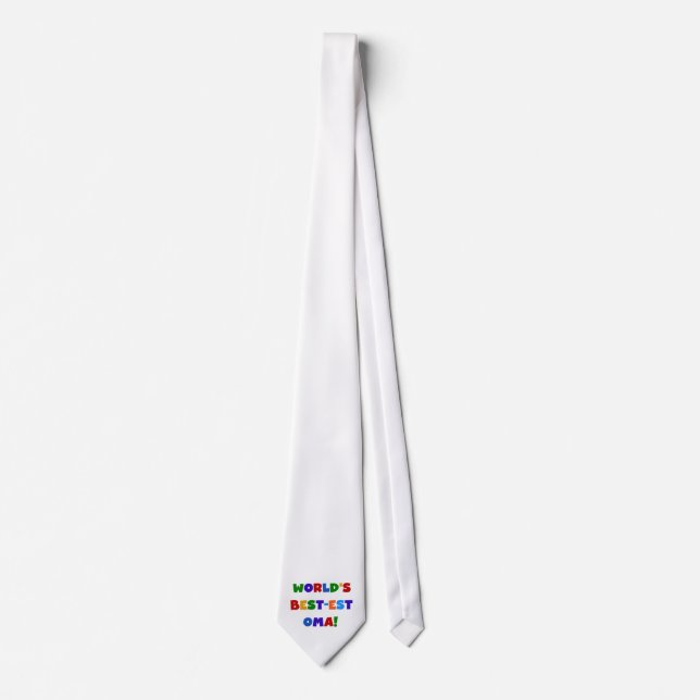 World's Best-est Oma Bright Colours Gifts Tie (Front)