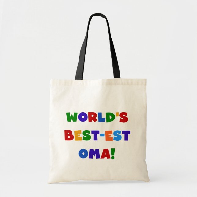 World's Best-est Oma Bright Colours Gifts Tote Bag (Front)