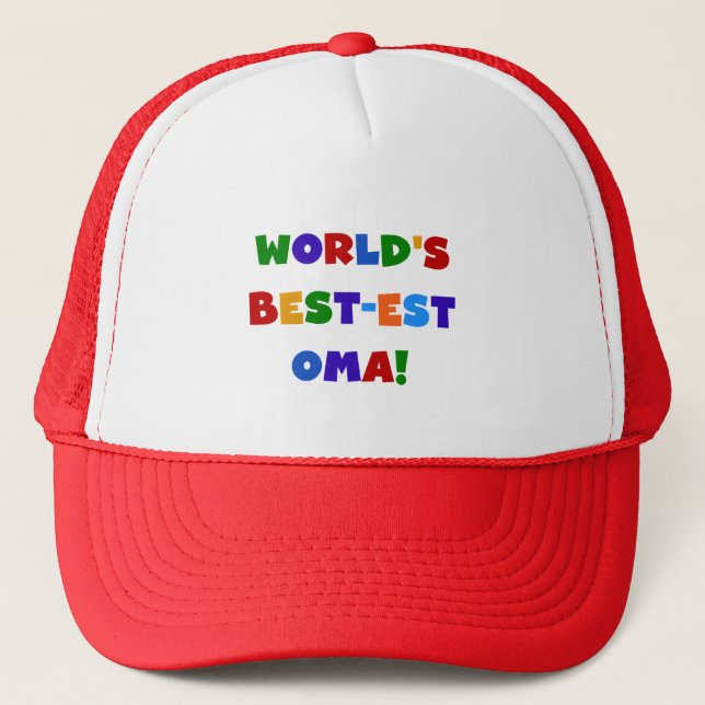 World's Best-est Oma Bright Colours Gifts Trucker Hat (Front)