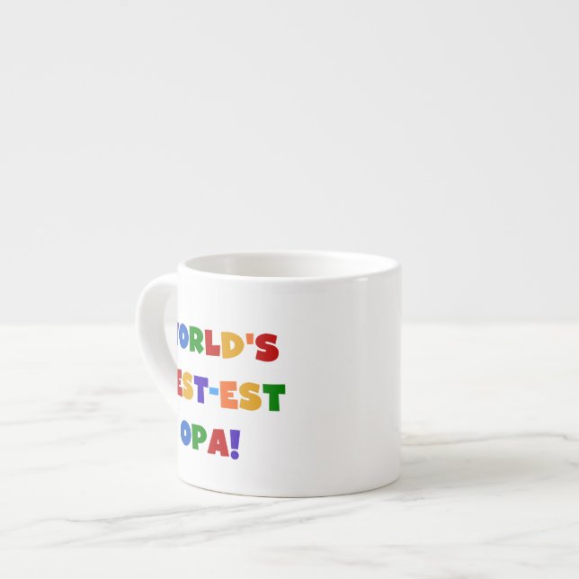 World's Best-est Opa Bright Colours Gifts Espresso Cup (Front Left)