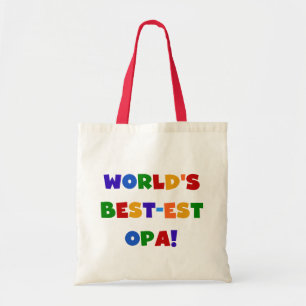 World's Best-est Opa Bright Colours Gifts Tote Bag