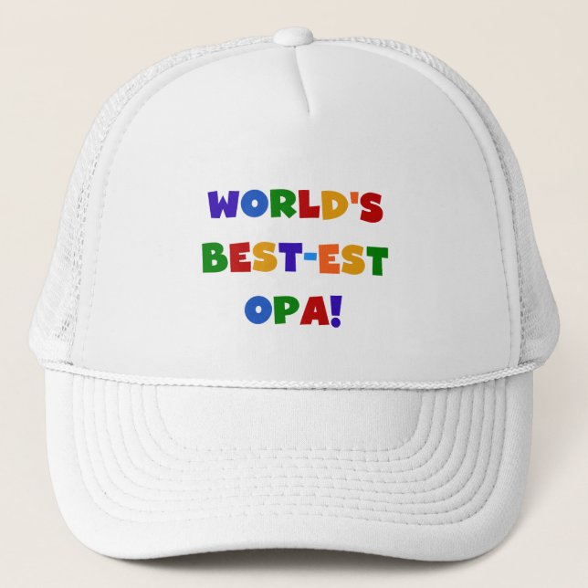 World's Best-est Opa Bright Colours Gifts Trucker Hat (Front)