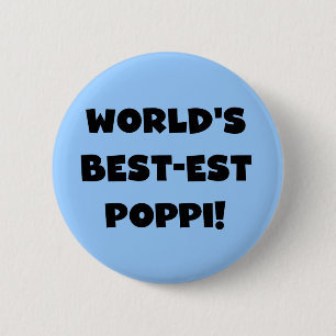 World's Best-est Poppi Black Text Gifts 6 Cm Round Badge