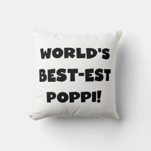 World's Best-est Poppi Black Text Gifts Cushion