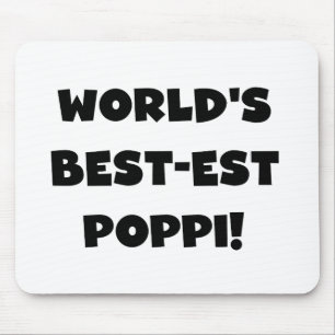 World's Best-est Poppi Black Text Gifts Mouse Pad
