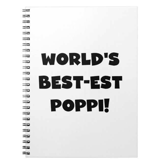 World's Best-est Poppi Black Text Gifts Notebook (Front)