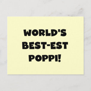 World's Best-est Poppi Black Text Gifts Postcard
