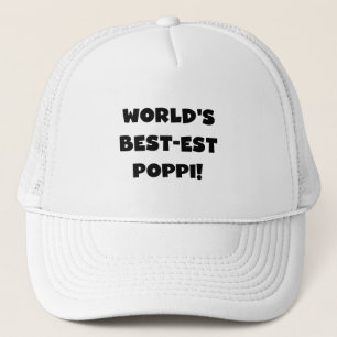 World's Best-est Poppi Black Text Gifts Trucker Hat