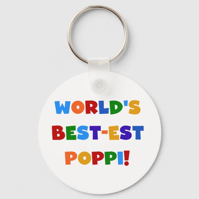 World's Best-est Poppi Bright Colours Gifts Key Ring (Front)