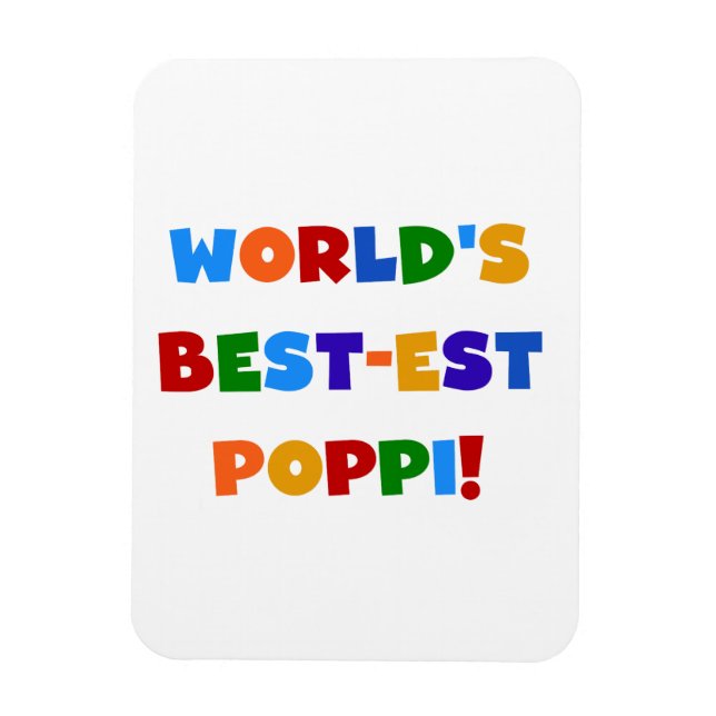 World's Best-est Poppi Bright Colours Gifts Magnet (Vertical)