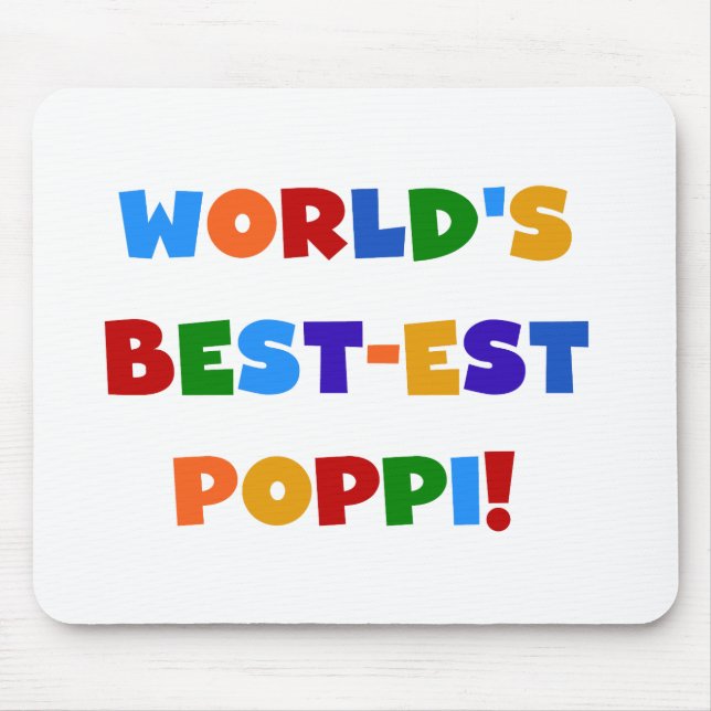World's Best-est Poppi Bright Colours Gifts Mouse Pad (Front)