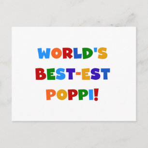 World's Best-est Poppi Bright Colours Gifts Postcard