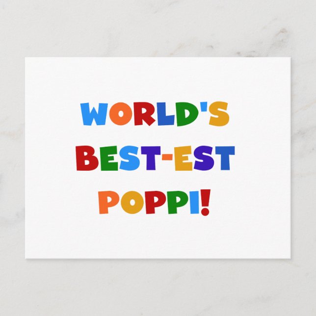 World's Best-est Poppi Bright Colours Gifts Postcard (Front)