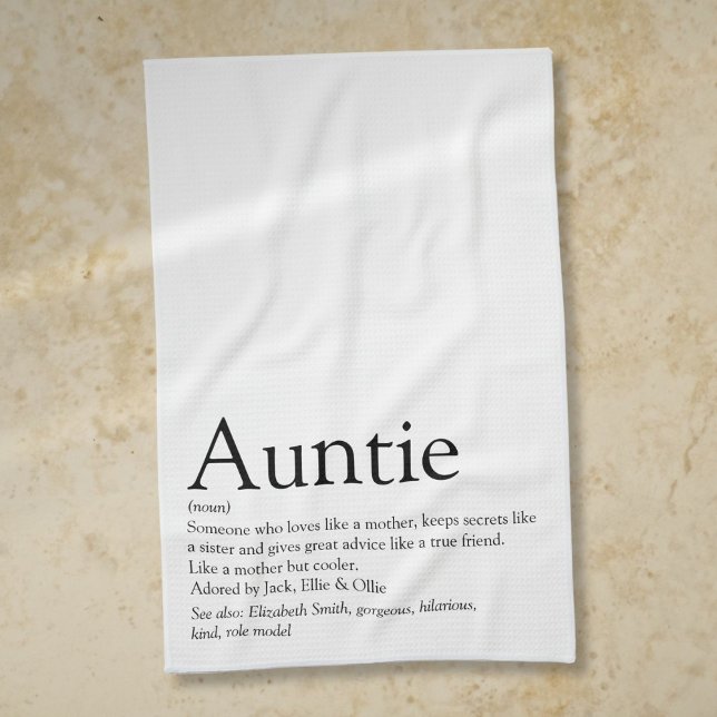 World's Best Ever Aunt, Auntie Definition Fun Tea Towel (World's Best Ever Aunt, Auntie Definition Fun Kitchen Towel)