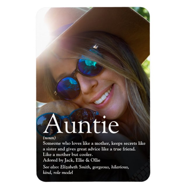 World's Best Ever Aunt, Auntie Definition Photo Magnet (Vertical)
