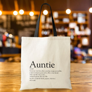 World's Best Ever Aunt, Auntie Definition Tote Bag