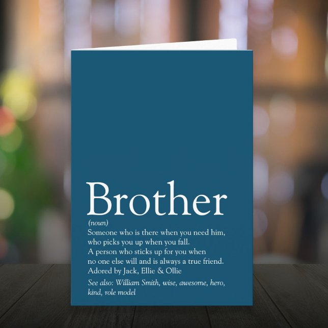 World's Best Ever Brother Definition Blue Card (World's Best Ever Brother Definition Blue Card)